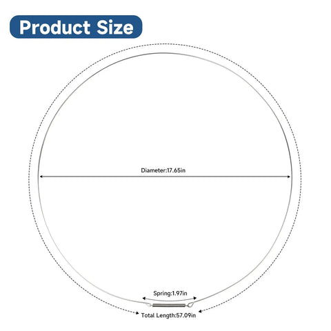 Diagram showing LG Washer Door Seal Kit With Gasket Boot Clamp And Retaining Ring dimensions: 17.65in diameter.