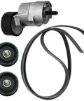 Top Notch Belt Tensioner And Idler Pulley V-Ribbed Kit For 20 24 L4 Vee Engines 06-15 Fits 25281-25000 Parts Perfect Swap Fix To Get Your Ride Running Smooth Again Today, belt tensioner, idler pulleys, and v-ribbed belt