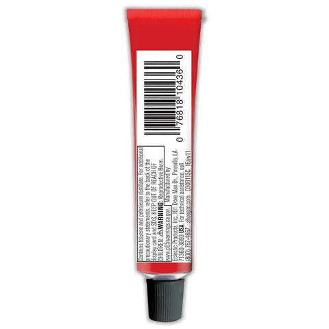 Clear Shoe Repair Adhesive Mini 0.18 Fl Oz Waterproof Sealant tube back view with barcode and instructions