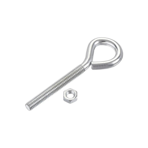 Heavy Duty M4x40mm Eye Hook Screws Kit 15Pc Carbon Steel Hanger Eyelets With Hex Nuts For Metal And Wood Projects Built Tough Eyelet Hooks Hardware Bundle, eye hook and nut