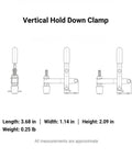Technical drawing of Vertical Hold Down Clamp With Quick Action Toggle For Woodworking And Assembly On A Tough Galvanized Iron Workbench
