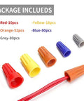 240 Piece Electrical Wire Connectors Set with Screw Terminals and Twist Nuts for Quick No Soldering Wire Connections, multicolored caps