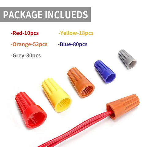 240 Piece Electrical Wire Connectors Set with Screw Terminals and Twist Nuts for Quick No Soldering Wire Connections, multicolored caps