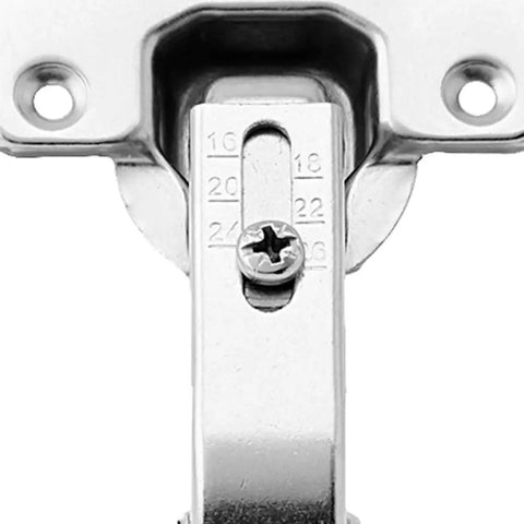 Close-up of 135 Degree Corner Folded Cabinet Door Hinge For Kitchen And Bathroom Cabinets Nickel Plated Iron Silver Finish Two Hole Base 1mm Thick