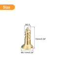Brass Wood Screws Set 40 Pieces M3.5 x 10mm Slotted Flat Head Self Tapping Countersunk For Woodworking Furniture Assembly Cabinets And DIY Projects High Strength Corrosion Resistant, showing screw dimensions.