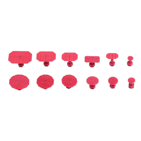 Red glue tabs from DIY Auto Body Dent Repair Kit With Glue Tabs, Bridge Puller, Slide Hammer, Dent Lifter And Suction Cup Tools