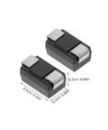 Heavy Duty US1K 1A 800V Rectifier Diodes 100 Pack Top Shelf Replacement For Automotive Alternators Power Supplies And Industrial Circuits, SMD diodes in 5mm x 2mm housing.