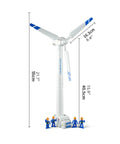 Knockout Educational Wind Turbine Model Kit Features No Fuss Snap Together Diy Build With Mini Worker Figures, 21.7 inch tall with 13 inch blades.