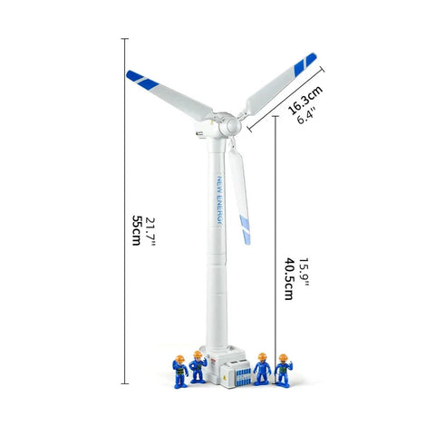 Knockout Educational Wind Turbine Model Kit Features No Fuss Snap Together Diy Build With Mini Worker Figures, 21.7 inch tall with 13 inch blades.