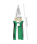 8-In-1 Electric Wire Stripping Machine Multifunction Pliers Tool For Cable Cutting Crimping Electrical Repair And Recycling Copper With Comfortable Grip, green and black design, 20.7 cm length.