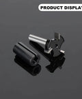 Heavy Duty Spoilboard Surfacing Router Bit With One Quarter Inch Shank And One Inch Cutting Diameter Three Wing Carbide Cutter For Surface Flattening Slabs And Wood Planing Projects With Durable Alloy Steel Body And Teflon Coated Tips, front view