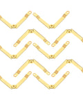 Golden Iron Lid Support Hinges For Jewelry Box And Treasure Chest With Sleek Design And Easy Mounting in a V-pattern display