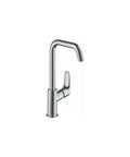 Focus Modern Timeless Easy Clean 1 Handle 12 Inch Tall Bathroom Sink Faucet Chrome Finish with Water Saving EcoRight Flow Control