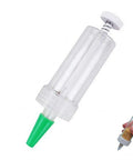 Mini Seed Spreader Handheld For Tiny Seeds 2025 Upgrade Seed Dispenser, compact plastic tool with green nozzle for precise sowing.