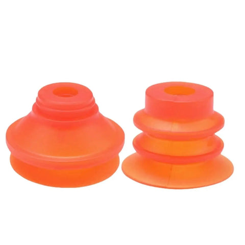 Dope VB Series Polyurethane Vacuum Suction Cups For Industrial Pneumatic Manipulators, orange rubber cups, varying shapes, 20-50mm sizes.