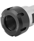 Heavy Duty 100mm Straight Shank Extended Collet Chuck Holder Made From Premium Chrome Molybdenum Alloy Steel For CNC Milling, close-up of clamping nut.