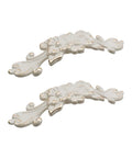 Ivory Decorative Cabinet Pull Handles Set Of 2 Zinc Alloy Flower Drawer Pulls for cabinets, dressers, wardrobes, vintage kitchen style