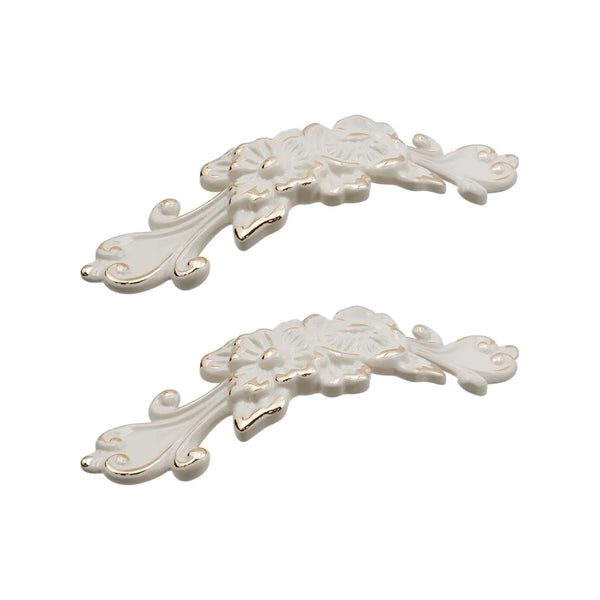 handles for dresser drawers Vintage Keeler Brass Co French Provincial Ornate Leaf Drawer Pull Handles in various finishes
