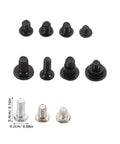 50pcs OLED Console Screw Kit With Multi Size Hardware For Gamepads And Controllers Anti Corrosion Screws Set For DIY Repair Maintenance And Modding Of Gaming Consoles. Assorted black and silver screws with size labels
