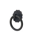 4 Pcs Vintage Style Brass Cabinet Pulls With Screws Black Flower Shape Drawer Ring Knobs For Dresser Hardware 40mm Diameter