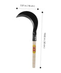 Long Handle Manganese Steel Grass Sickle For Weeding And Harvesting, Hand Tool With Wooden Grip, length 19.65 inches, blade 7.07 inches