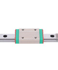 Ultra Smooth Jauarta Miniature Linear Guide Block Slider With 100mm Stainless Steel Rail for high rigidity, showcasing precision ball circulation.