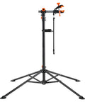 Heavy Duty Bike Repair Stand With Four Leg Base Adjustable 42.5 To 74.8 Inch Height Foldable Maintenance Stand With Magnetic Tool Tray