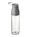 650ml Leakproof Grey Water Bottle With Direct Sip Lid Cup Elastic Carry Strap For Bags Easy Hydration On The Go Safe Durable Bottle