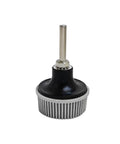 2 Inch Roloc Bristle Disc With 120 Grit For Metal Cleanup And Grime Busting Finish Removal, 6mm Shank, side angle view