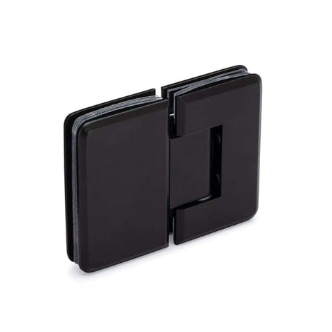 180 Degree Glass To Glass Shower Hinge Standard Duty Matte Black Finish Fits Three Eighth Inch Or One Half Inch Glass Doors Up To 32 Inch Wide