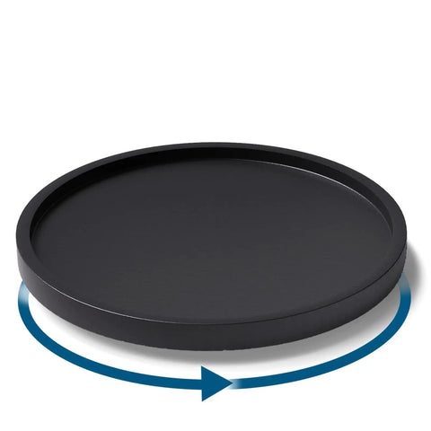 Dope Lazy Susan Organizer For Kitchen Cabinets And Pantry Bamboo Turntable Rotating Tray, black finish, 8.6 in diameter