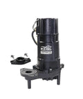 Rugged Cast Iron 1 HP Submersible Effluent Pump Contractor Grade Heavy Duty Workhorse For 3/4 Solids Non Clog Vortex Impeller Dewatering SWF10004K 230 Volt with accessories.