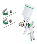 Top Tier Handheld Airbrush Spray Kit HVLP Paint Sprayer With 600Ml Gravity Cup and adjustable nozzles for smooth coating.