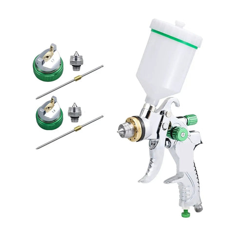 Top Tier Handheld Airbrush Spray Kit HVLP Paint Sprayer With 600Ml Gravity Cup and adjustable nozzles for smooth coating.