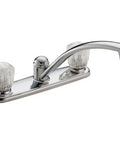 Chrome Kitchen Faucet 2102LF Easy Install with smooth handle, classic style, 9-inch spout, for kitchen and bath, durable American made