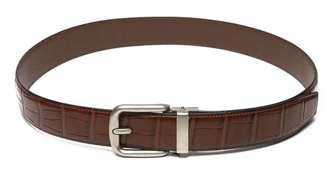 Leather Ratchet Dress Belt For Men With Automatic Buckle Handmade All Leather Strap Ultra Smooth Scratch Resistant Brown 38mm