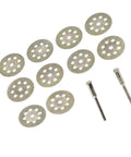 Ten Piece Diamond Cutting Discs Set For Rotary Tools Ultrafine Blades With Discs And Rods
