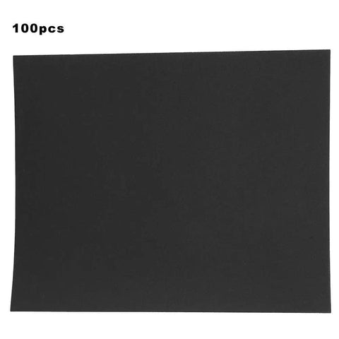 Top Tier 100 Piece Sandpaper Sheets For Woodworking Pros. Black aluminum oxide sheets, perfect for polishing wood and metal surfaces.