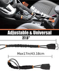Heavy Gauge Cable Steering Wheel Lock Built Tough Anti Theft Car Guard Adjustable Braided Steel Loop To Lock Down Your Ride Compatible Chevy Volt Bolt Euv Blazer, shown with dimensions, 17in loop.