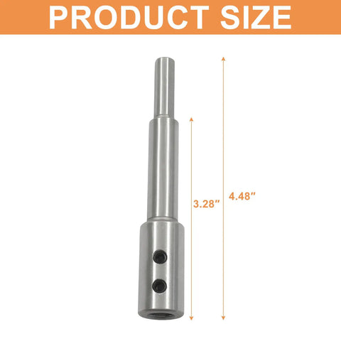 Badass Long Reach Forstner Bit Extension Shaft Adds Four Point Five Inch for Deep Woodworker Projects, showing size dimensions of 3.28" and 4.48".