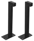 Pair of black heavy duty L shaped metal shelf brackets with screws right angle wall mount for office and warehouse stainless steel