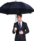 Man holding Automatic Open Golf Umbrella 47/54/62/68/72 Inch Oversize Black Windproof Waterproof Double Canopy With Vent