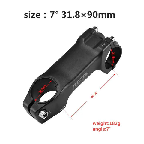 Lightweight 31.8mm MTB Handlebar Stem With -7 Degree Angled Rise Fits 31.8mm Bars And 28.6mm Steerer 90mm Length