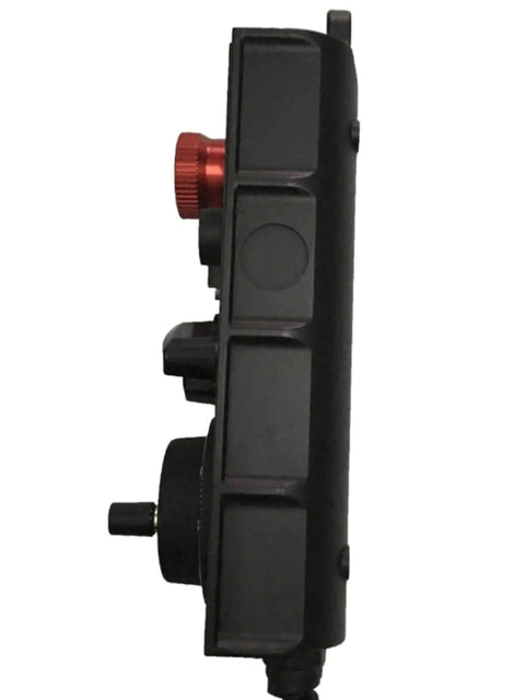 Side view of black Hand Wheel Machine Substitution Tool with Digital Hand Control for Workshop Use EAHS Series, red knob visible.