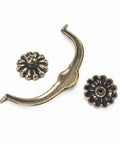 Zinc Alloy Pull Handle For Cabinets And Drawers, Matte Black European Vintage Style Hardware, flower design detail, solid build