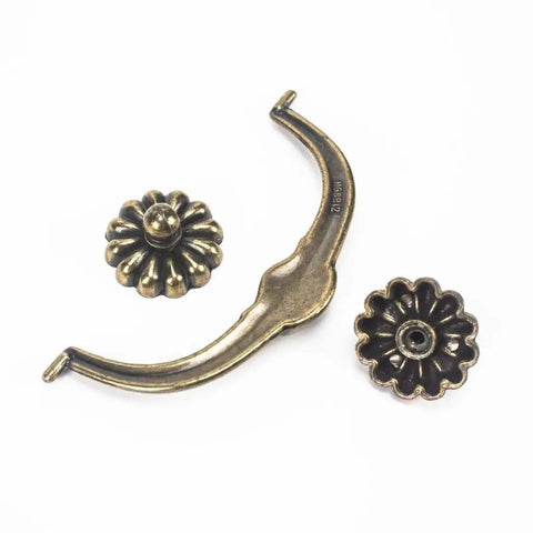 Zinc Alloy Drawer Pull Handle for Cabinets and Doors, Vintage European Style Hardware, featuring antique floral design