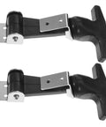 Stainless Steel T-Handle Draw Latch Set With Rubber Grip, shown in pair, designed for heavy duty toolbox and cooler use