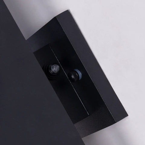 Top view of Outdoor Porch Light 2 Pack Dusk to Dawn Photocell Sensor Wall Sconces Waterproof Matte Black Aluminum with mounting details