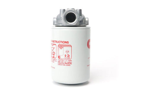 Beefed Up Spin On Hydraulic Filter With Indicator Port For Low Pressure Return Line And Suction Side In Hydraulic Systems 25 GPM 250 PSI Three Quarters Inch NPTF Port Ten Micron Filtration Model 226006