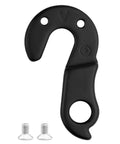 Derailleur Hanger Replacement for Mountain Bikes and Road Bicycles - Fits Diamondback Overdrive, Raleigh Talus and More, Part 32-68-412 HW-DHG-016, Restores Precise Shifting and Smooth Gear, black aluminum, with screws visible